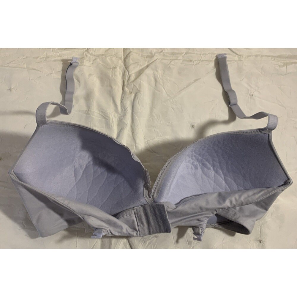 Victorias Secret VS Padded Plunge Bra 38D Lilac Lt. Blue Lace Underwire - Picture 3 of 6